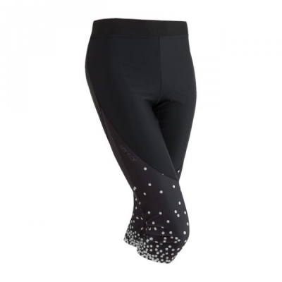 Dámské 3/4 kalhoty Sensor Dots černá s růžovou